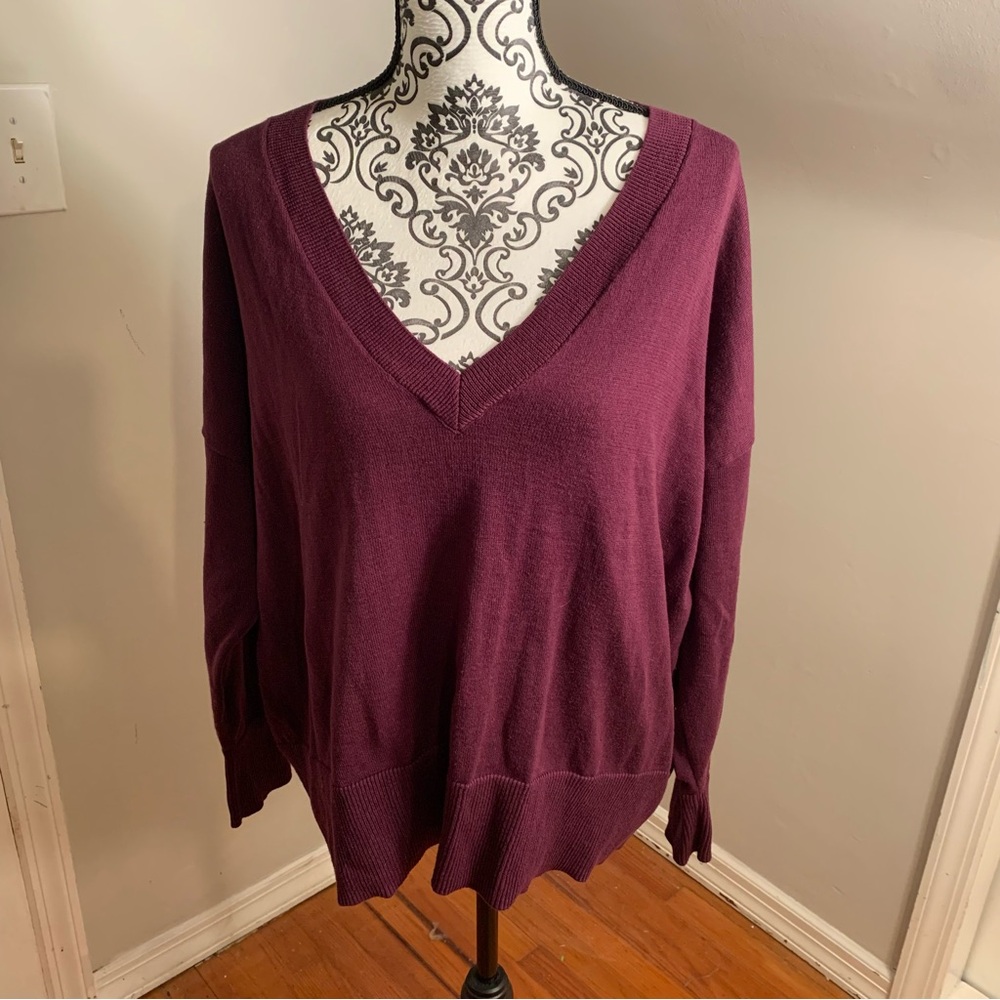 Torrid Lovesick Purple Sweater Size 1 Sheer Lighting Bolt Back Punk Goth Emo